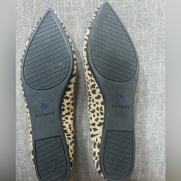 ROTHY'S Pointed Toe Ballet Flat Leopard Print RETIRED Like New Size 10.5 - Picture 12 of 12